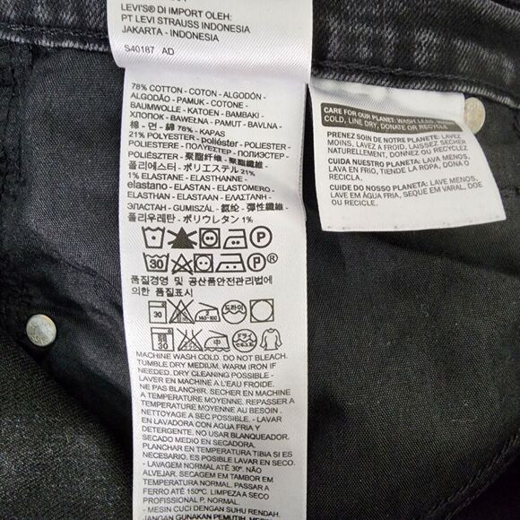 Levi's 505 Jeans Women Straight Leg Size 14 Denim Black Mid Rise 5-Pocket Casual - Picture 10 of 11